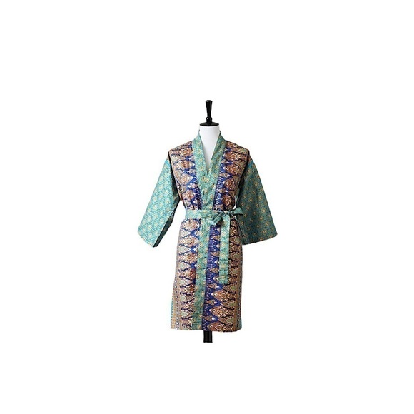 Verve Culture Jasmine Thai Women’s Belted Lounge Robe Size M/L - Picture 2 of 11